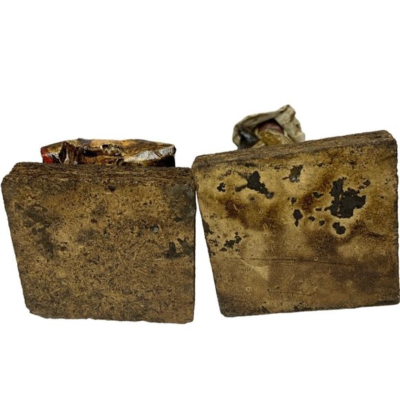 Vintage Pair Mexican Folk Art Paper Mache Sitting Holding Pig Handmade - Picture 9 of 12